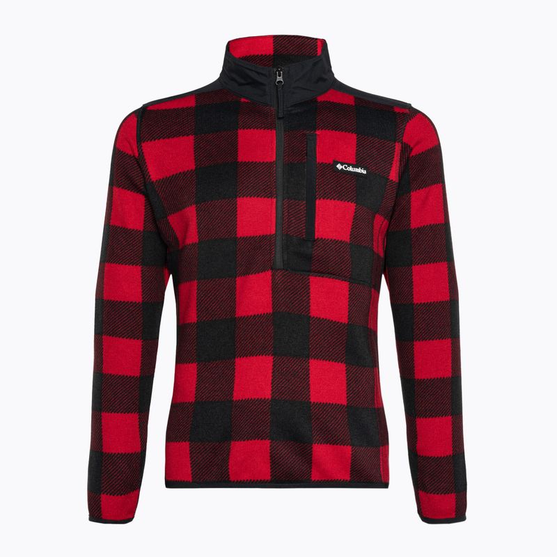 Felpa da trekking Columbia Sweater Weather II Printed mountain red check print da uomo 5