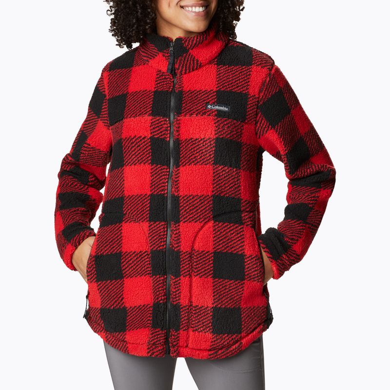 Felpa trekking Columbia West Bend donna, stampa giglio rosso 4