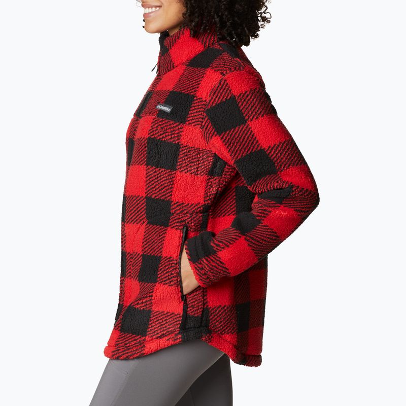 Felpa trekking Columbia West Bend donna, stampa giglio rosso 5