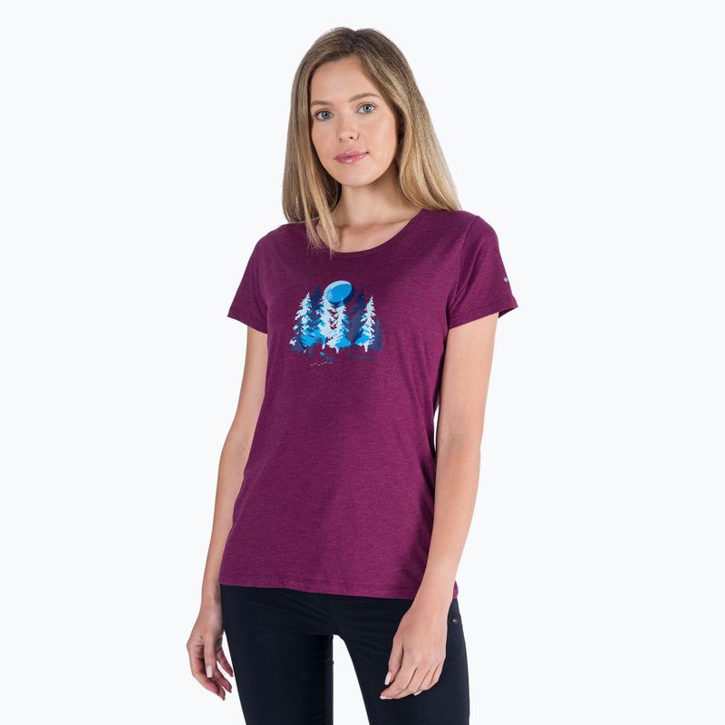 Camicia da trekking donna Columbia Daisy Days Graphic marionberry heather/thru the pines