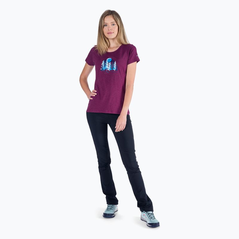 Camicia da trekking donna Columbia Daisy Days Graphic marionberry heather/thru the pines 6