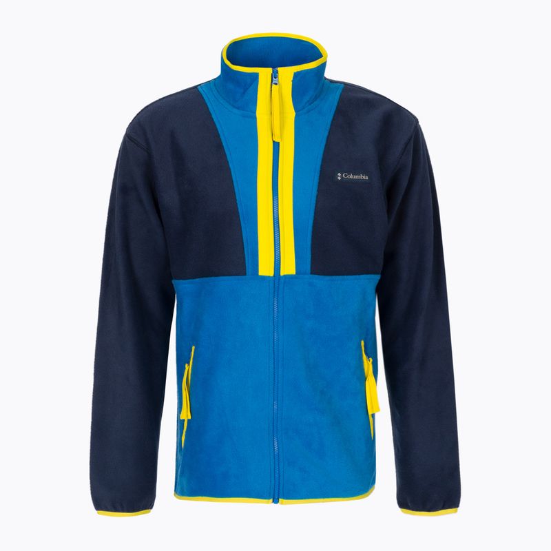 Felpa in pile Columbia Back Bowl Full Zip Uomo collegiate navy/brt indigo/laser lemon 7