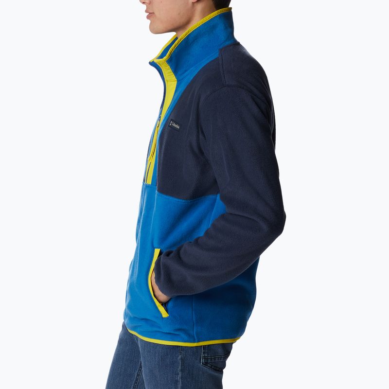 Felpa in pile Columbia Back Bowl Full Zip Uomo collegiate navy/brt indigo/laser lemon 4