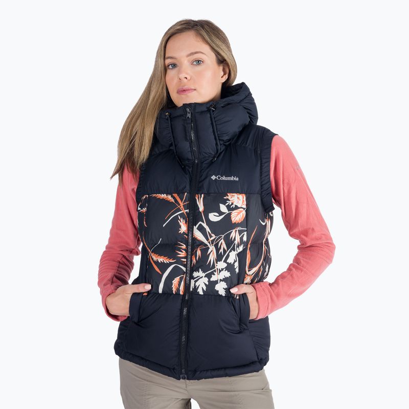 Columbia Pike Lake II Insulated nero/nero stampa fallgrass giacca senza maniche da donna