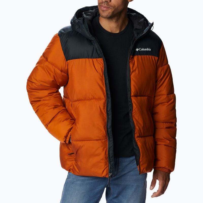 Piumino Columbia Puffect da uomo con cappuccio caldo rame/nero 3