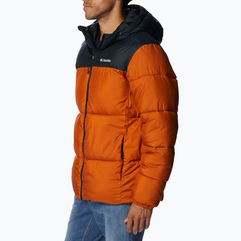 Piumino Columbia Puffect da uomo con cappuccio caldo rame/nero 4