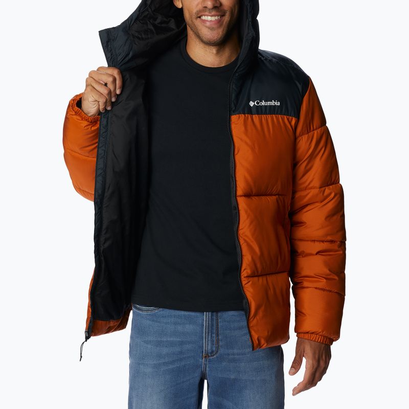 Piumino Columbia Puffect da uomo con cappuccio caldo rame/nero 5