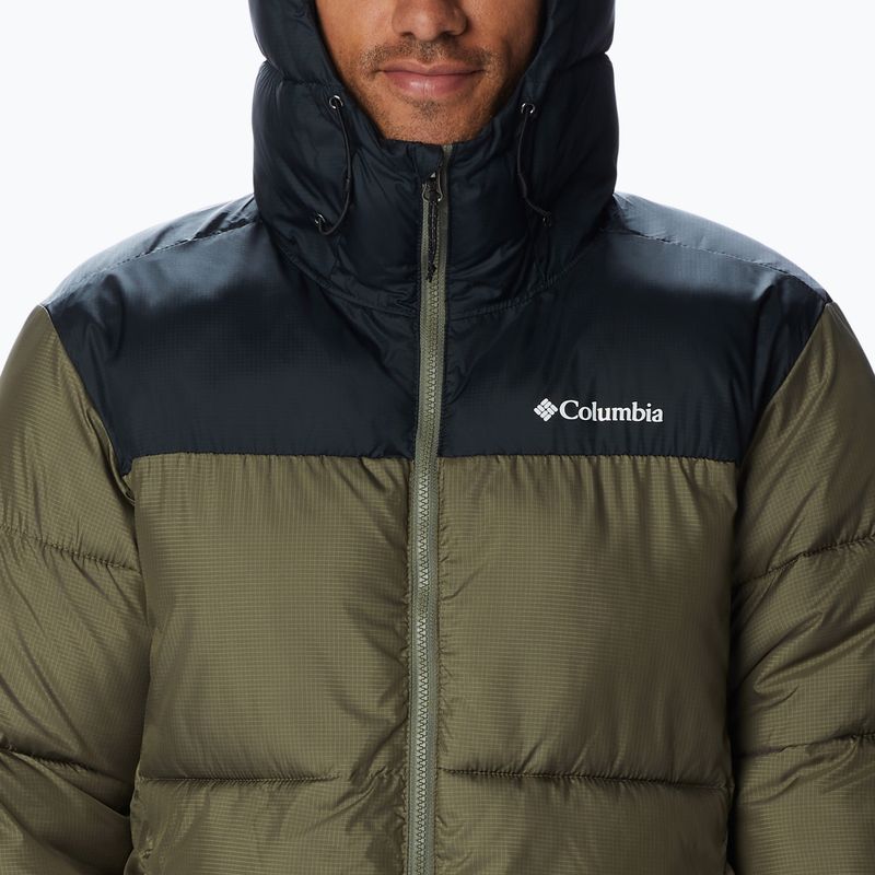 Piumino Columbia Puffect da uomo con cappuccio verde pietra/nero 6