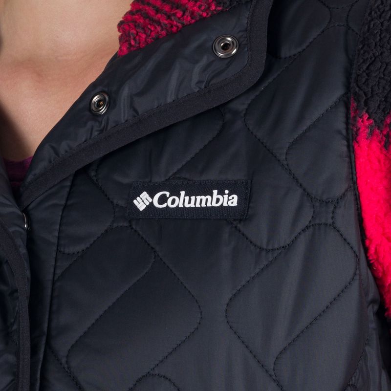 Felpa da trekking con cappuccio Columbia Sweet View da donna, nero/rosso a quadri gigliati 4
