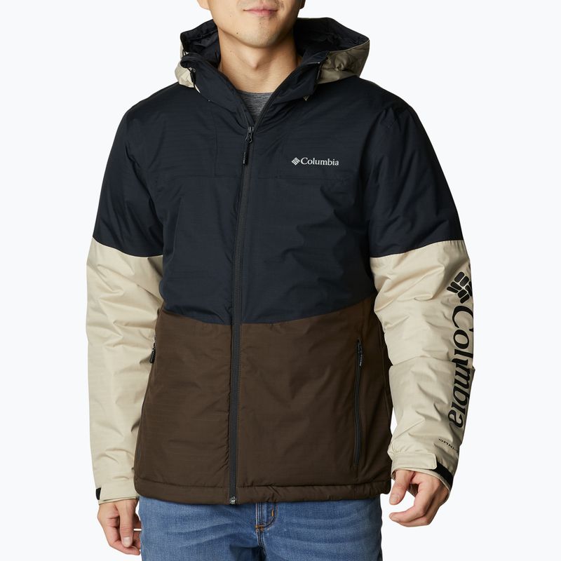 Giacca invernale Columbia Point Park Insulated da uomo nero/cordovan/fossile antico