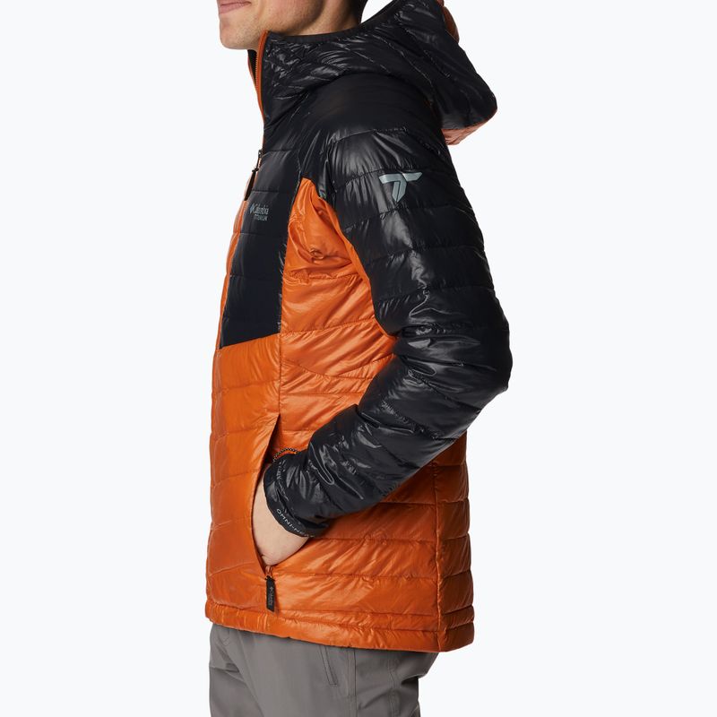 Piumino Columbia Platinum Peak da uomo con cappuccio caldo rame/nero 2