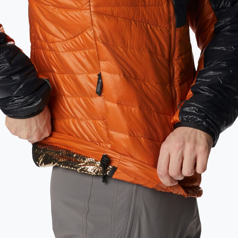 Piumino Columbia Platinum Peak da uomo con cappuccio caldo rame/nero 5