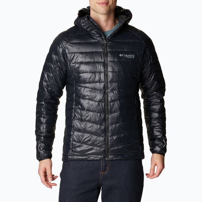 Piumino Columbia Platinum Peak da uomo con cappuccio nero