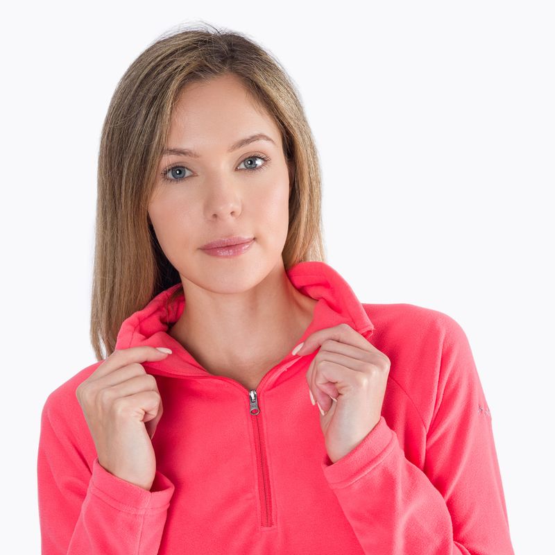 Felpa da trekking da donna Columbia Glacial IV 1/2 Zip rosa arancio 5