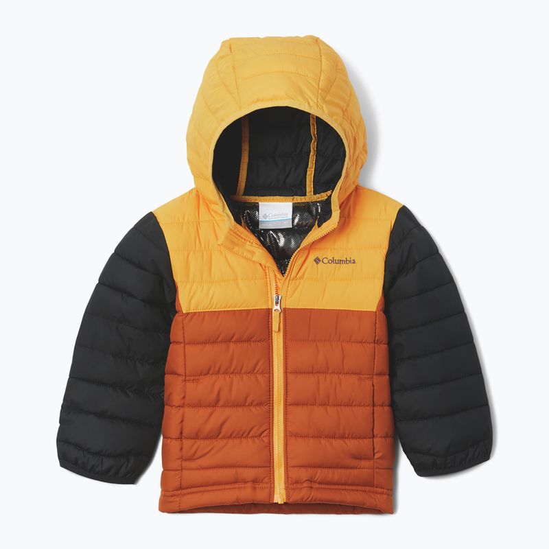 Piumino Columbia Powder Lite con cappuccio caldo rame/mango/nero per bambini