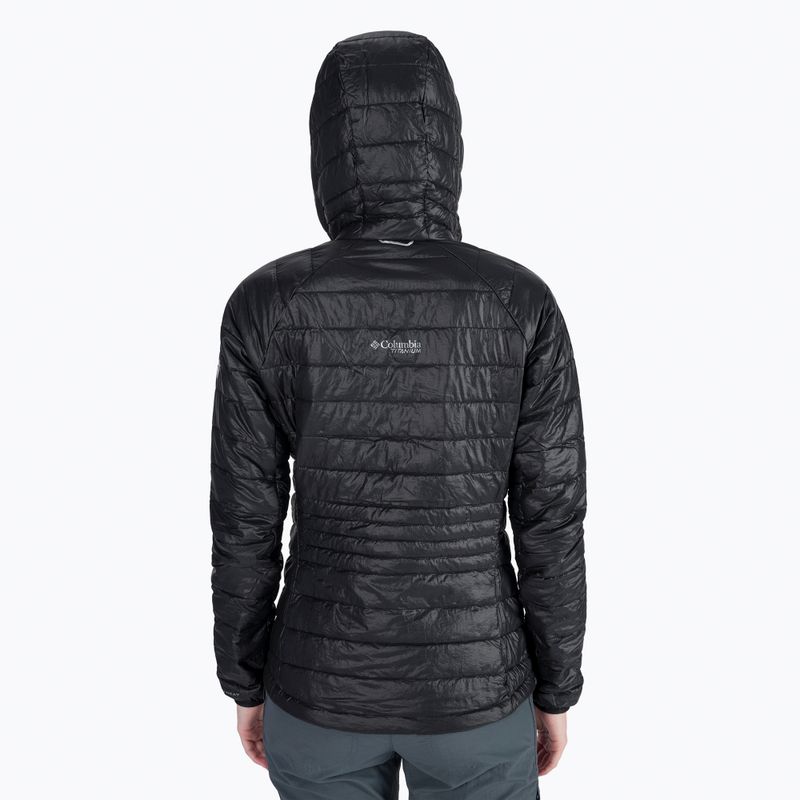Piumino Columbia Platinum Peak donna con cappuccio nero 4
