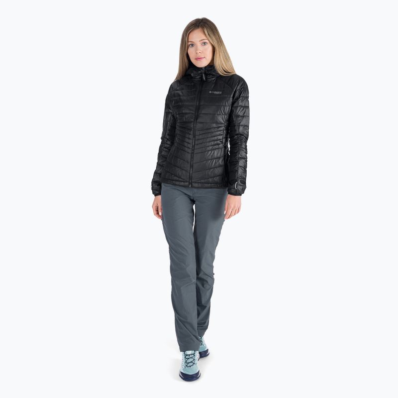 Piumino Columbia Platinum Peak donna con cappuccio nero 7