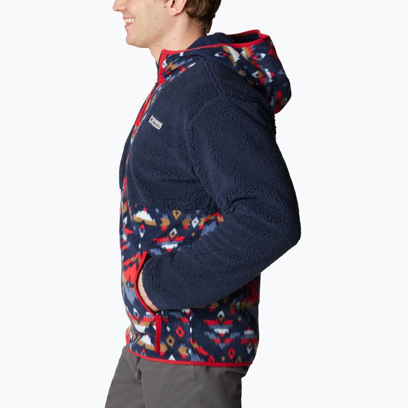 Felpa Columbia Backbowl Sherpa in pile coll navy/coll navy stampa rocky mtn da uomo 3