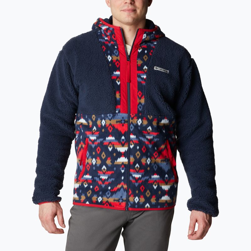 Felpa Columbia Backbowl Sherpa in pile coll navy/coll navy stampa rocky mtn da uomo