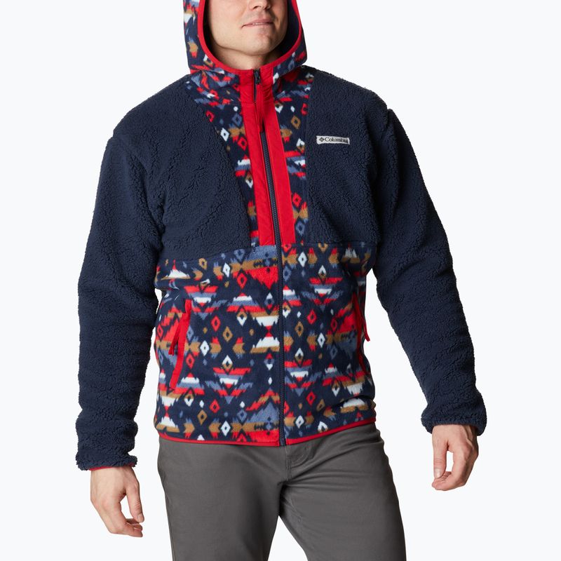 Felpa Columbia Backbowl Sherpa in pile coll navy/coll navy stampa rocky mtn da uomo 4
