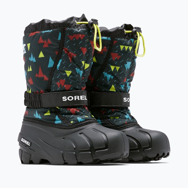 Sorel Flurry Print Boys nero/nero stivali da neve per bambini