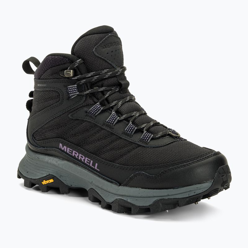 Scarpe da trekking da donna Merrell Moab Speed Thermo Spike Mid WP nero