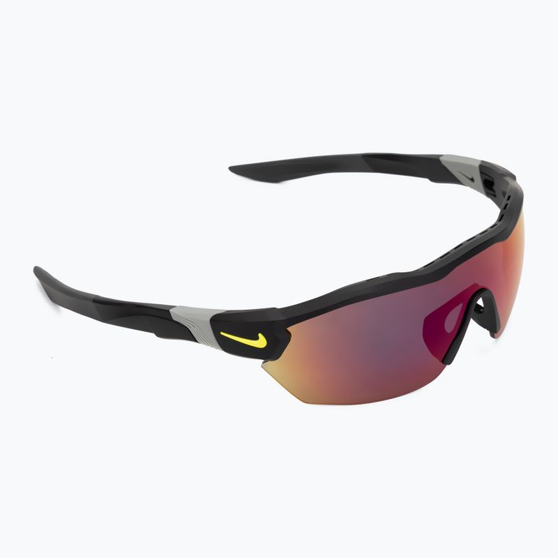Occhiali da sole Nike Show X3 Elite L da uomo, nero opaco/volt/tonalità di campo