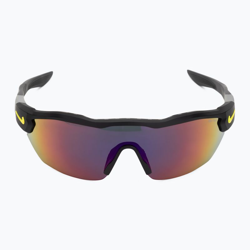 Occhiali da sole Nike Show X3 Elite L da uomo, nero opaco/volt/tonalità di campo 3