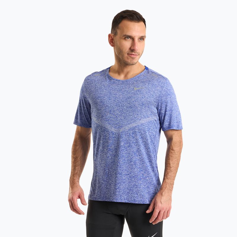 Maglia da corsa Nike Dri-Fit Rise 365 Uomo, colore nero e royal