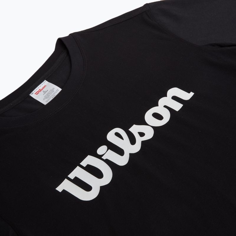 Maglietta da tennis da uomo Wilson Team Graphic nero script 3