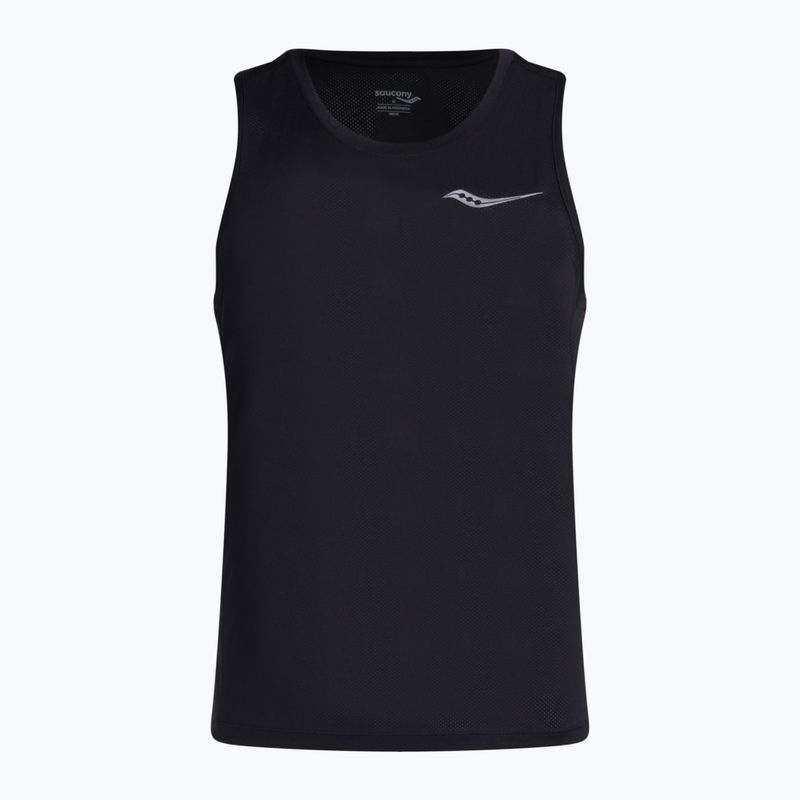 Saucony Stopwatch Singlet Uomo maglia da corsa in erica nera