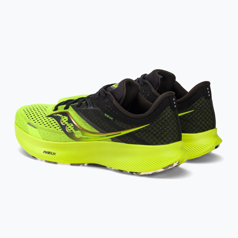 Scarpe da corsa Saucony Ride 16 da uomo, citron/nero 3