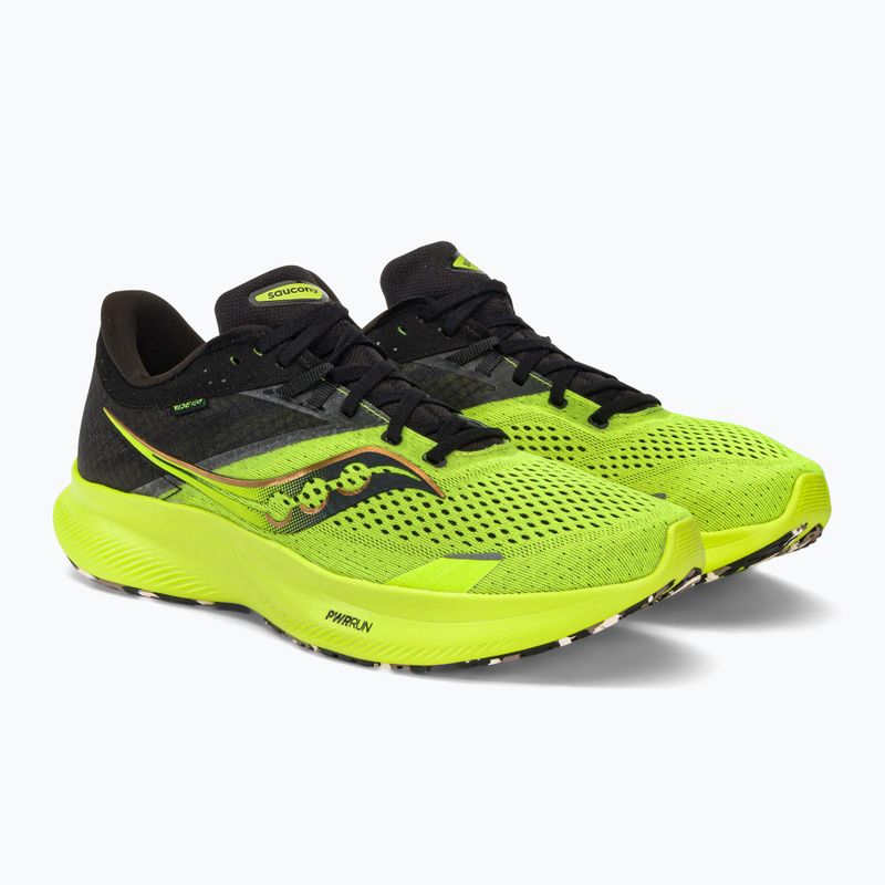 Scarpe da corsa Saucony Ride 16 da uomo, citron/nero 4