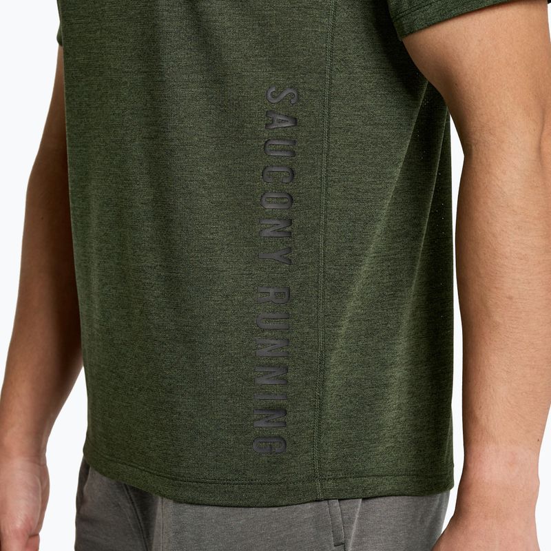 Maglietta da running Saucony Stopwatch Graphics da uomo con grafica ivy heather 3