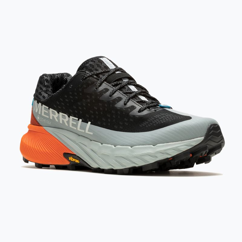 Merrell Agility Peak 5 Gtx nero / mandarino scarpe da corsa da uomo 8