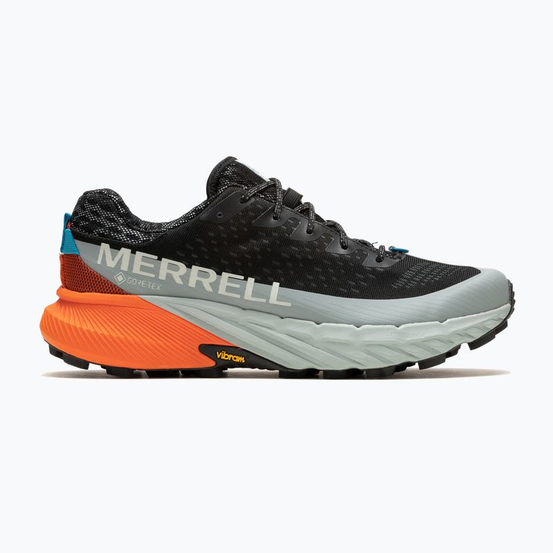 Merrell Agility Peak 5 Gtx nero / mandarino scarpe da corsa da uomo 9