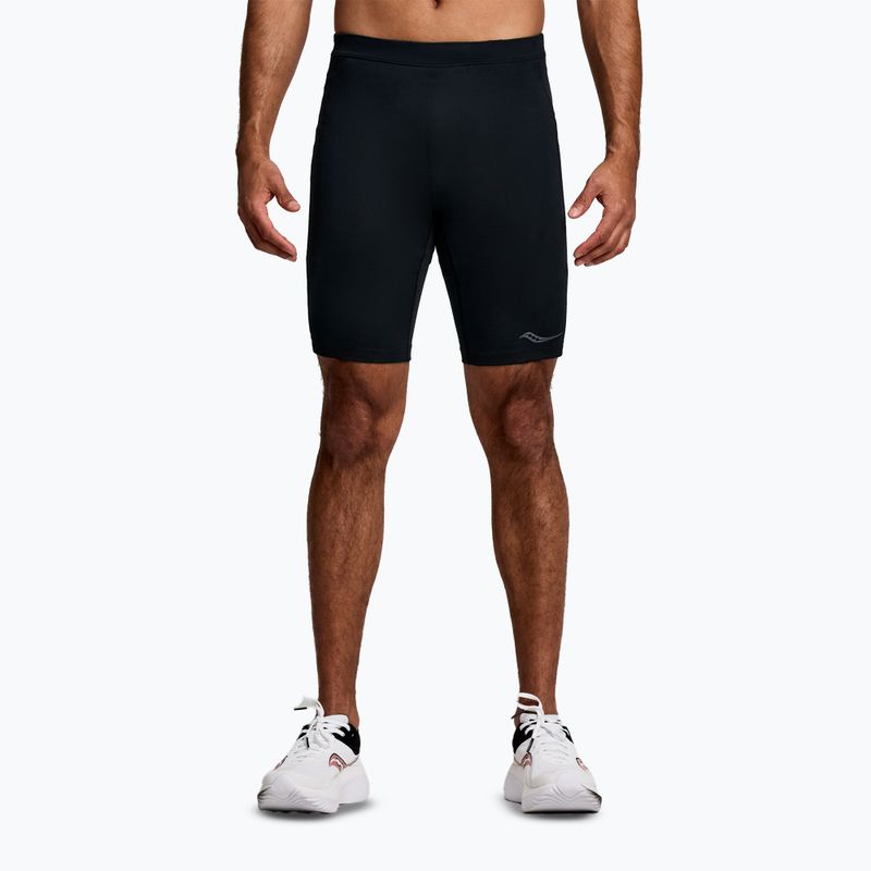 Pantaloncini da corsa Saucony Fortify foderati neri per uomo