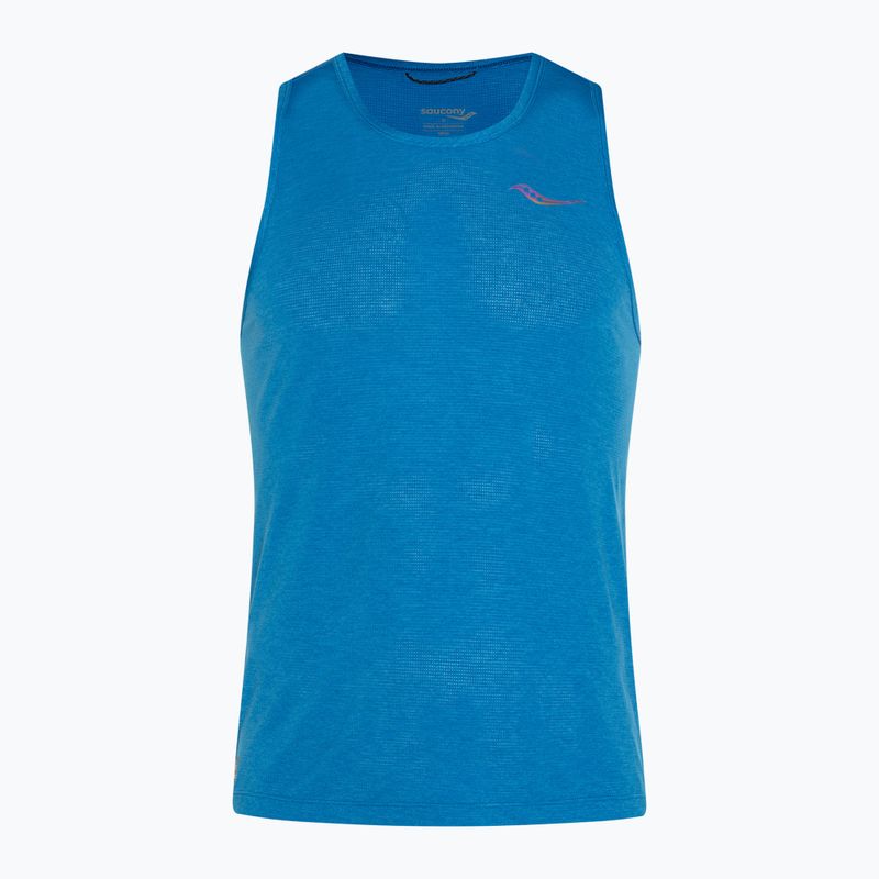 Canotta da running da uomo Saucony Stopwatch Singlet cobalto heather