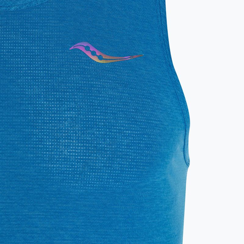 Canotta da running da uomo Saucony Stopwatch Singlet cobalto heather 3