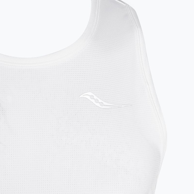 Canotta da corsa Saucony Stopwatch Singlet bianca da uomo 3