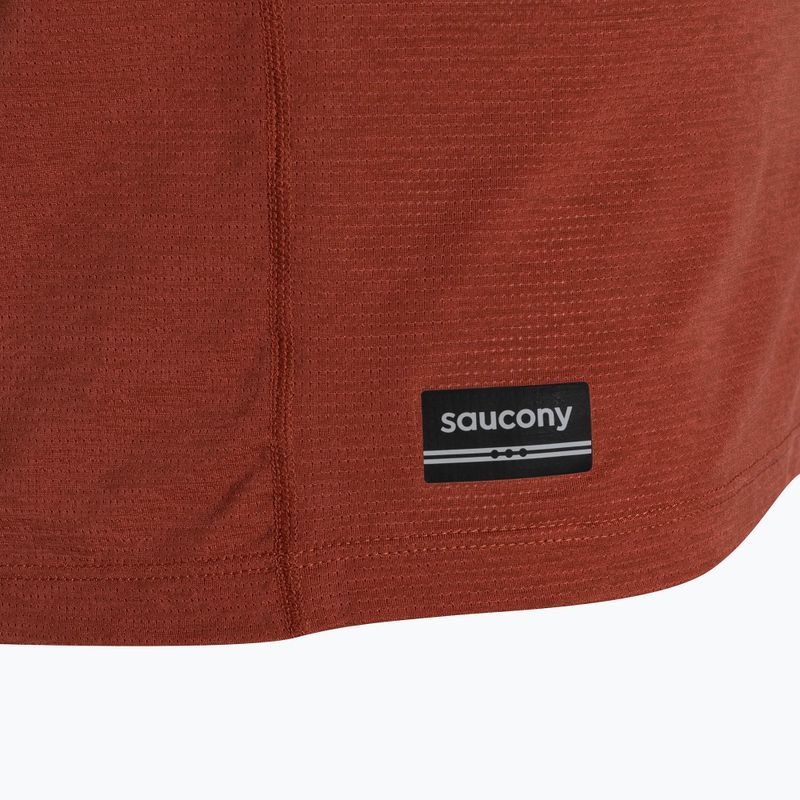 Maglietta da corsa Saucony Stopwatch paprika heather da uomo 3