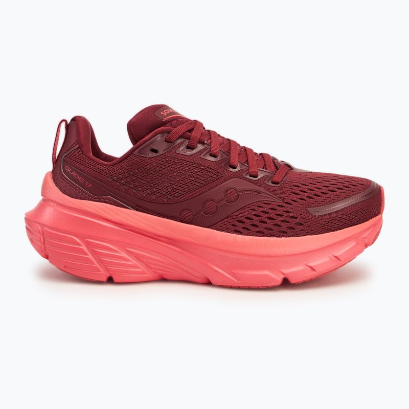 Saucony Guide 17 currant/cayenne, scarpe da corsa da donna 2