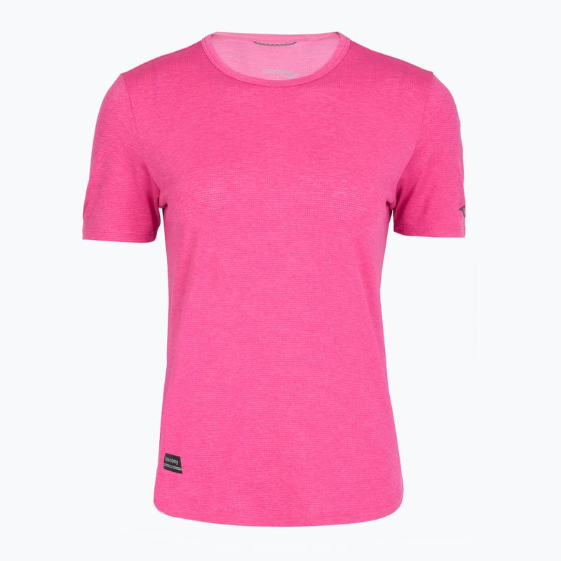 Maglietta da running Saucony Stopwatch SS fucsia heather da donna
