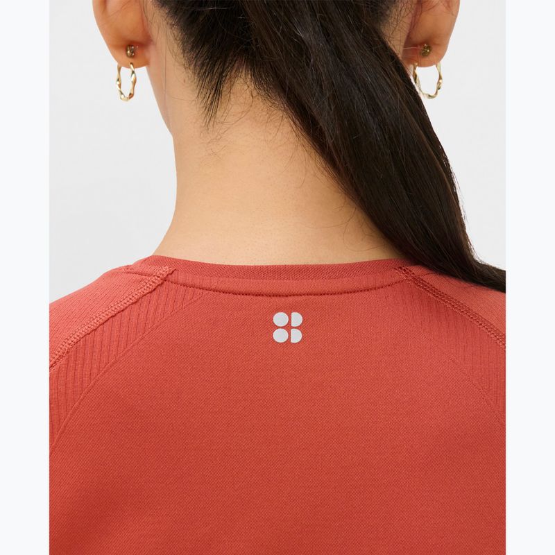 Maglietta da yoga da donna Sweaty Betty Athlete Crop Seamless Workout terrazzo red 5