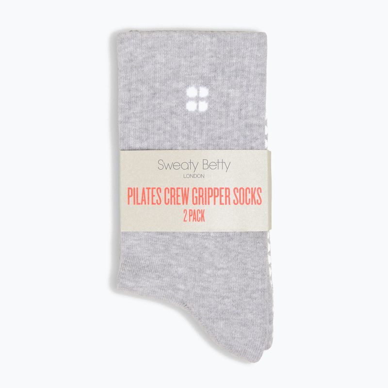 Calze da donna Sweaty Betty Pilates Crew Gripper 2 pary light grey marl 2