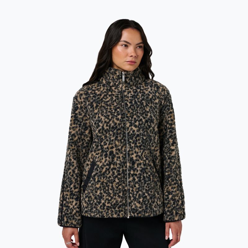 Felpa donna Sweaty Betty Plush Contrast Zip Up Fleece brown ink leopard print