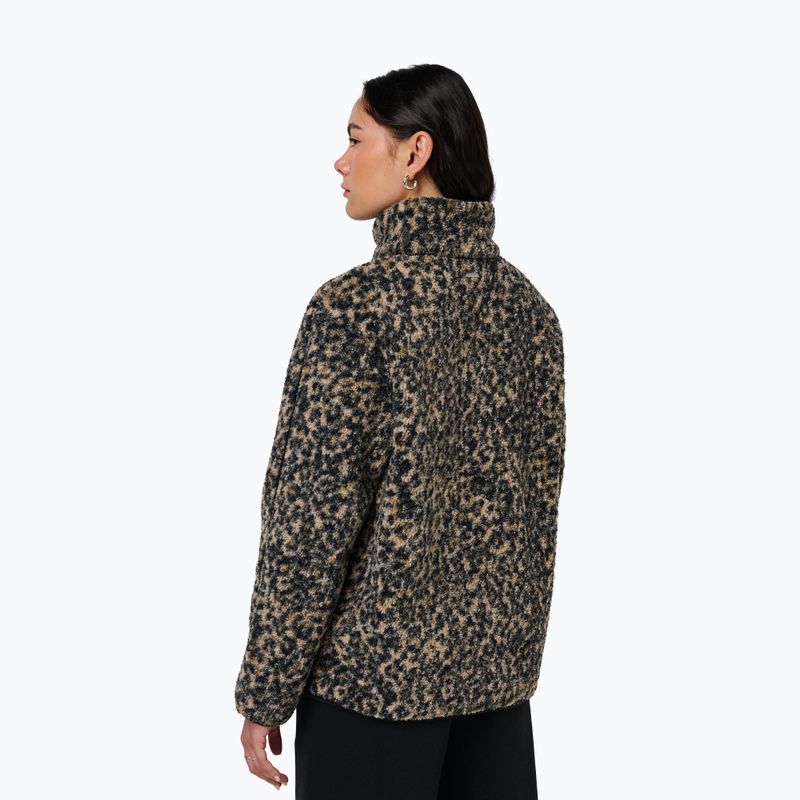 Felpa donna Sweaty Betty Plush Contrast Zip Up Fleece brown ink leopard print 3