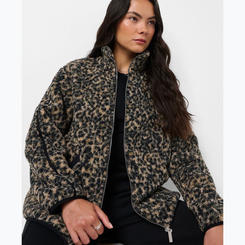 Felpa donna Sweaty Betty Plush Contrast Zip Up Fleece brown ink leopard print 4
