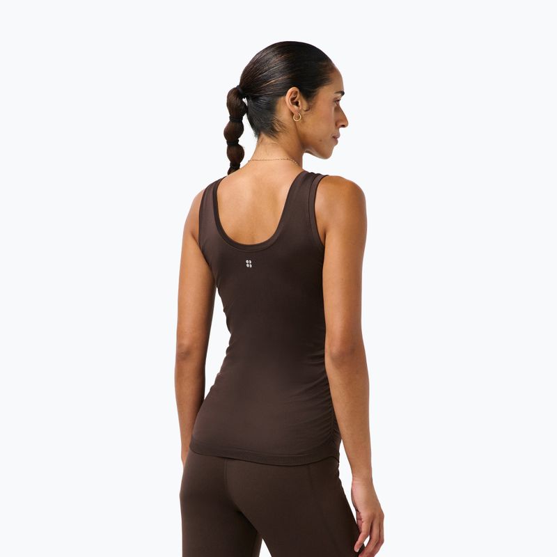 Maglietta da yoga da donna Sweaty Betty Seamless Ruched Tank espresso brown 2