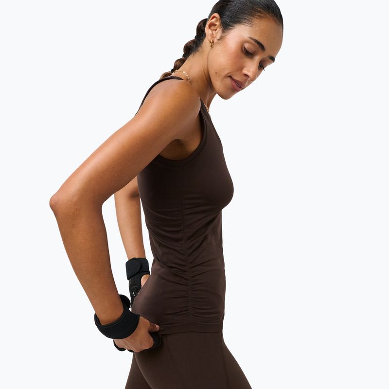 Maglietta da yoga da donna Sweaty Betty Seamless Ruched Tank espresso brown 4